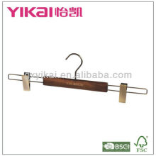 wooden skirt hanger with logo